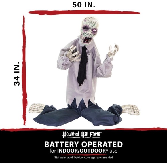 Haunted Hill Farm William The Animated Tattered Zombie Man Animatronic - Picture 5 of 6